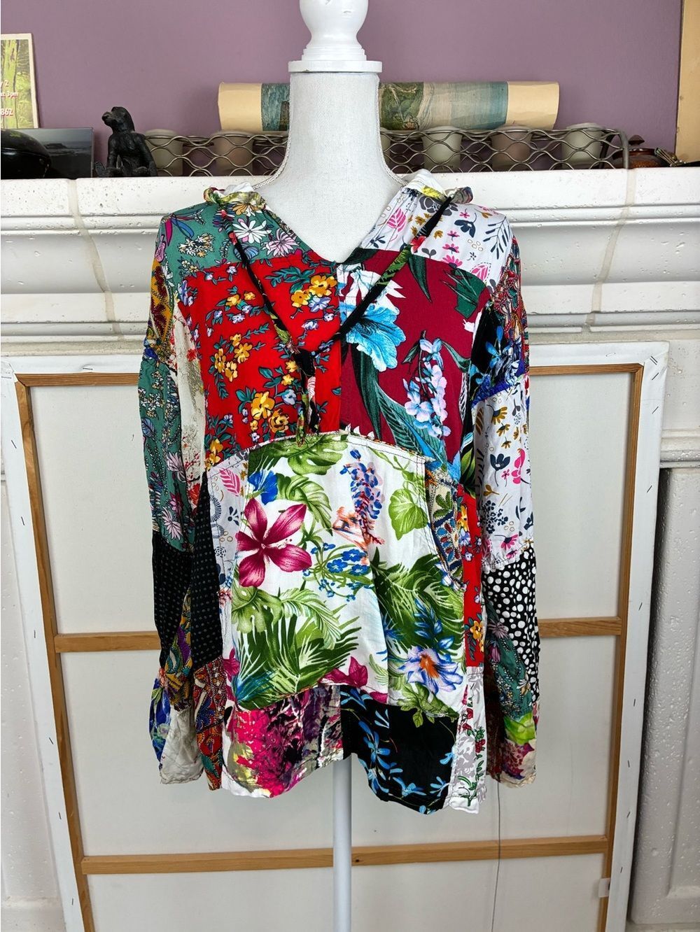 Kathmandu Patchwork Floral Hoodie cottagecore bohodreams